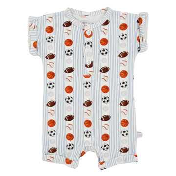 Boys Sports Button Romper