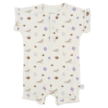Boys Purple Toad Button Romper