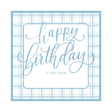 Blue Happy Birthday Gift Tag
