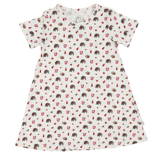 Girls Hog Pom Bamboo Dress