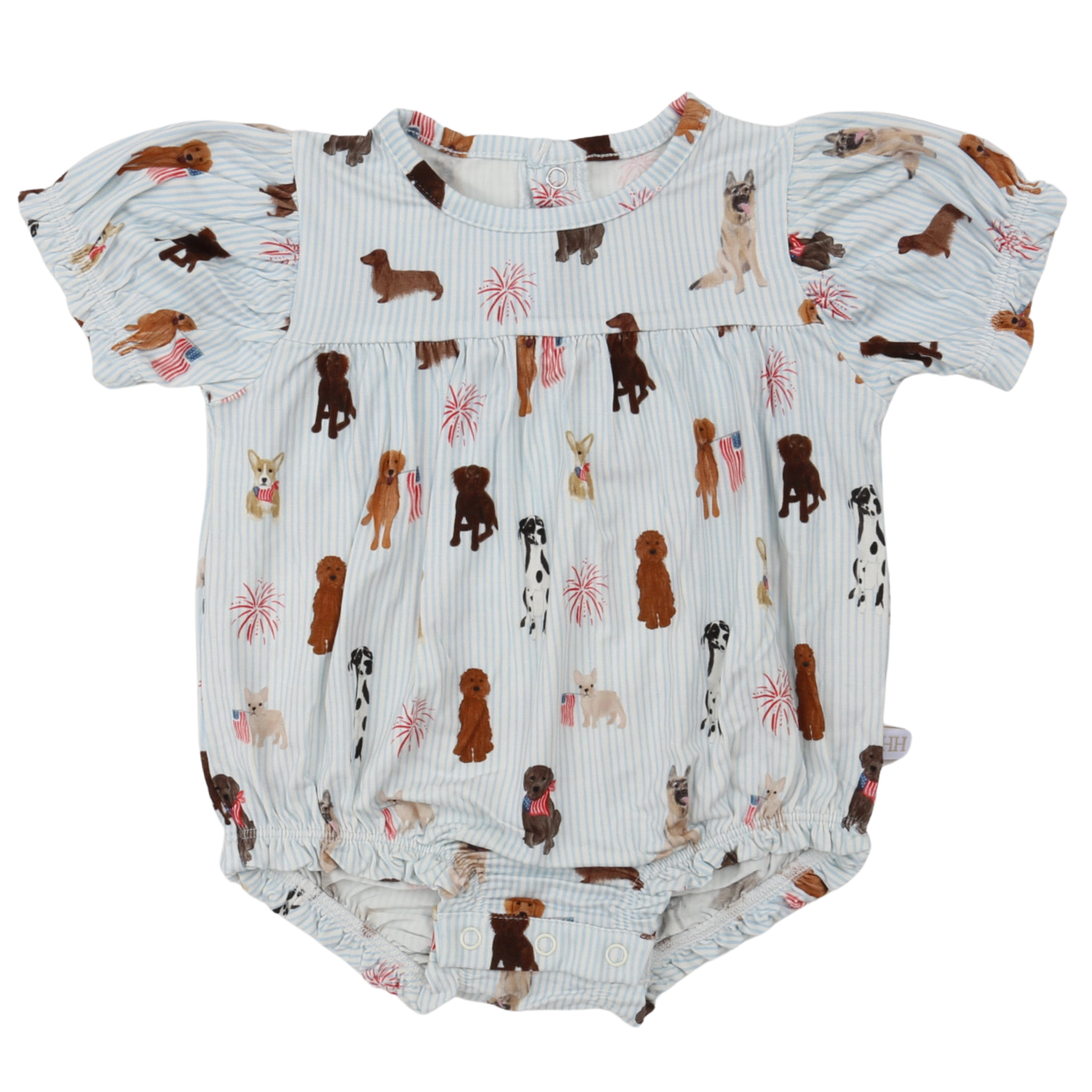 Girls Patriotic Pups Bamboo Bubble