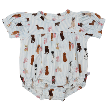 Girls Patriotic Pups Bamboo Bubble