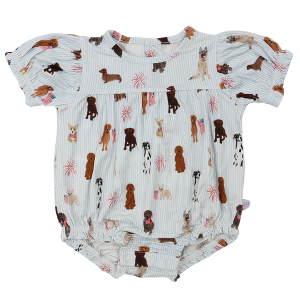 Girls Patriotic Pups Bamboo Bubble