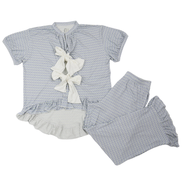 Womens Purple Poppy Bow Loungewear Set