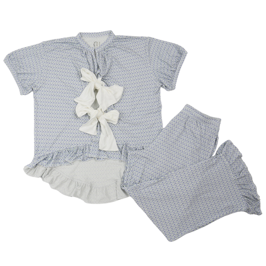 Womens Purple Poppy Bow Loungewear Set
