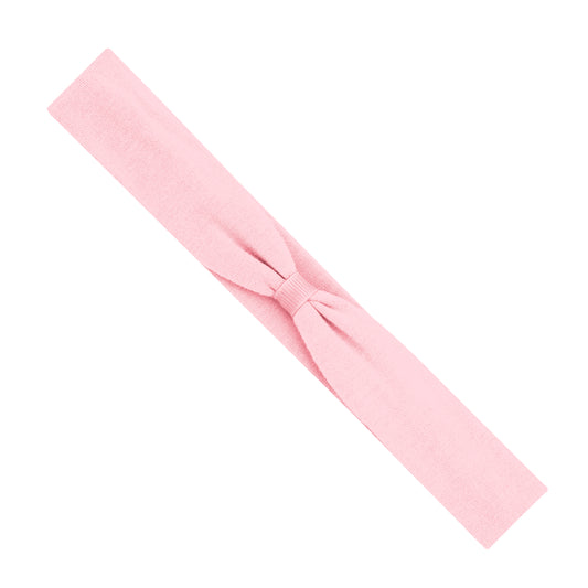 Add-a-Bow Cotton Jersey Baby Girls Hair Wrap - Light Pink (0/6m)