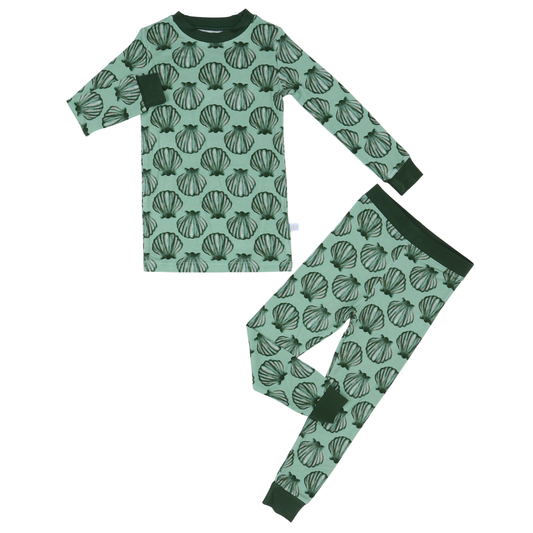 Boys Green Seashell Loungewear Set