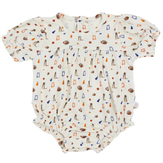 Girls Navy Tiger Pom Bamboo Bubble