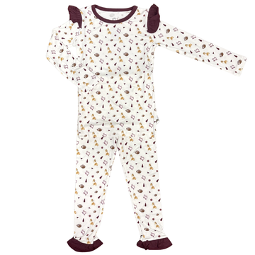 Girls Ruffle Collie Pom Loungewear Set