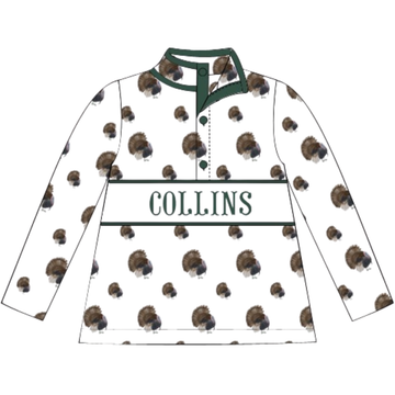 (PRE PURCHASE: ARRIVING LATE OCTOBER) Boys Smocked Plate Struttin' Pullover
