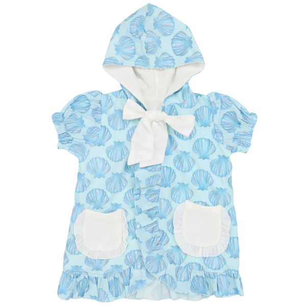 Girls Seashell Hooded Bow Coverup