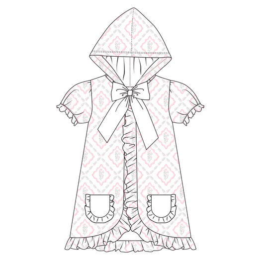 Girls Floral Diamond Hooded Coverup