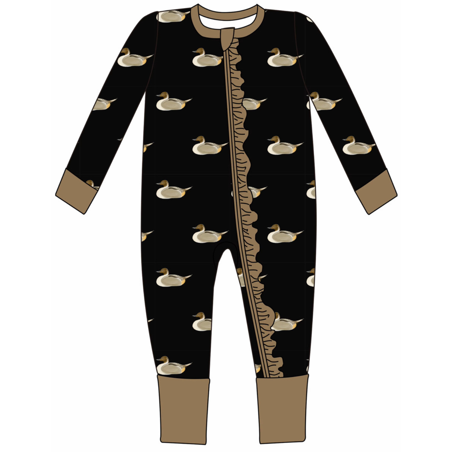 Girls Ruffle Pintail Zipper Romper