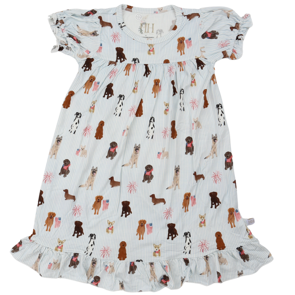 Girls Patriotic Pups Nightgown