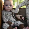 Boys Brown Wild West Zipper Romper