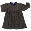 Girls Cabin Cozy Long Sleeve Navy Ruffle Collar Dress