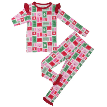 Girls Ruffle Letter to Santa Loungewear Set