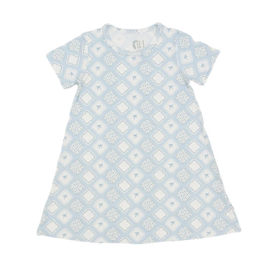 Girls Quilted Bow Patch Bamboo Dress