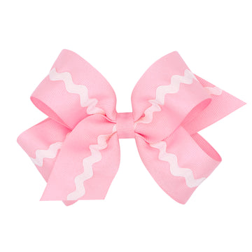 Medium Grosgrain with Ric-Rac Trim Hair Bow