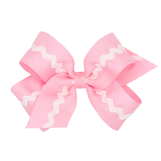 Medium Grosgrain with Ric-Rac Trim Hair Bow