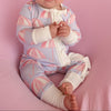 Girls Purple Umbrella Ruffle Double Zipper Romper