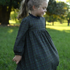 Girls Cabin Cozy Long Sleeve Navy Ruffle Collar Dress