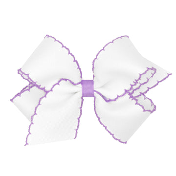 Medium Moonstitch Grosgrain Hair Bow with Contrasting Wrap - Light Orchid