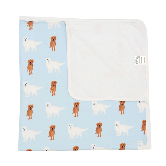 Boys Golden Retriever Stroller Blanket