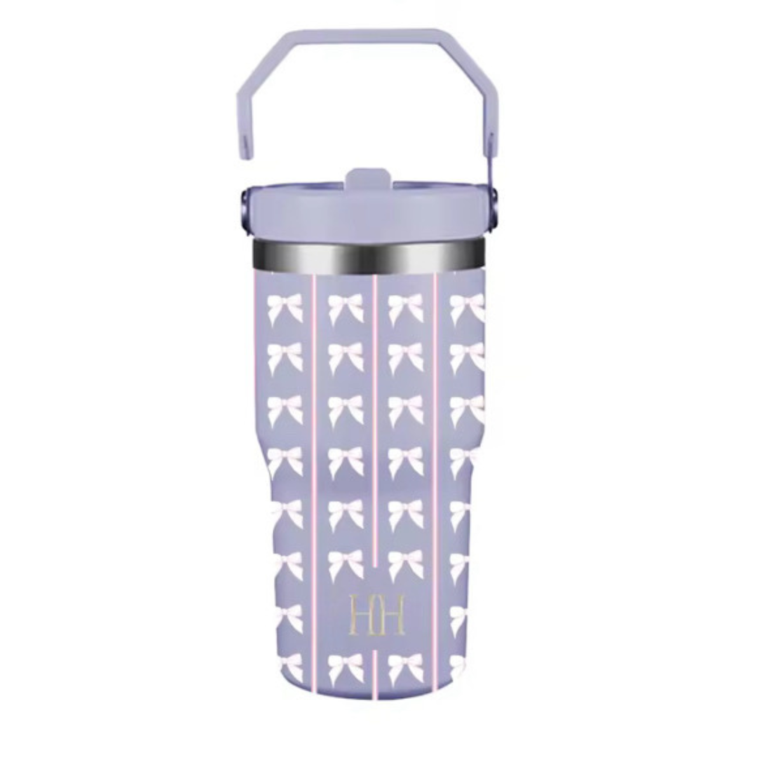 Purple Bow Straw Cup - 20 Count