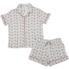 Womens Pine Button Down Short Sleeve and Shorts Loungewear Set