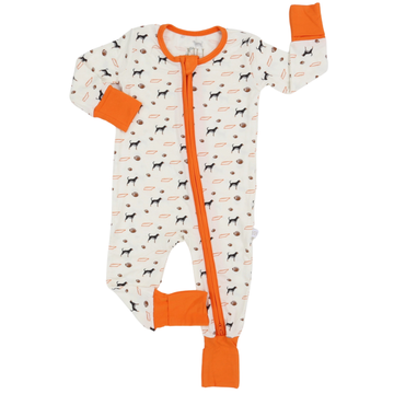 Boys Coonhound Double Zipper Romper