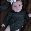 Girls Cabin Cozy Long Sleeve Navy Ruffle Collar Bubble