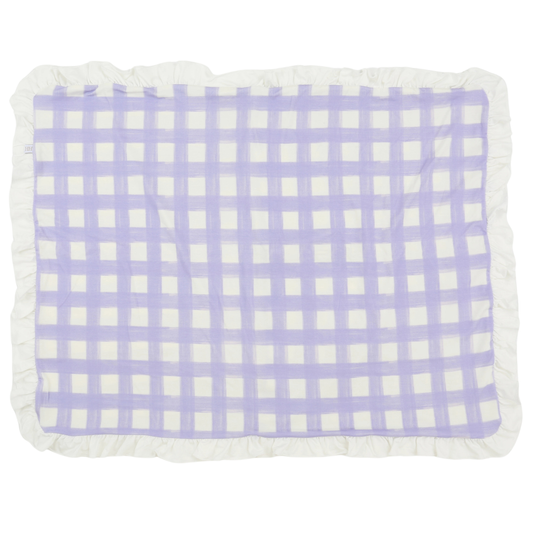 Purple Check Ruffle Standard Pillowcase