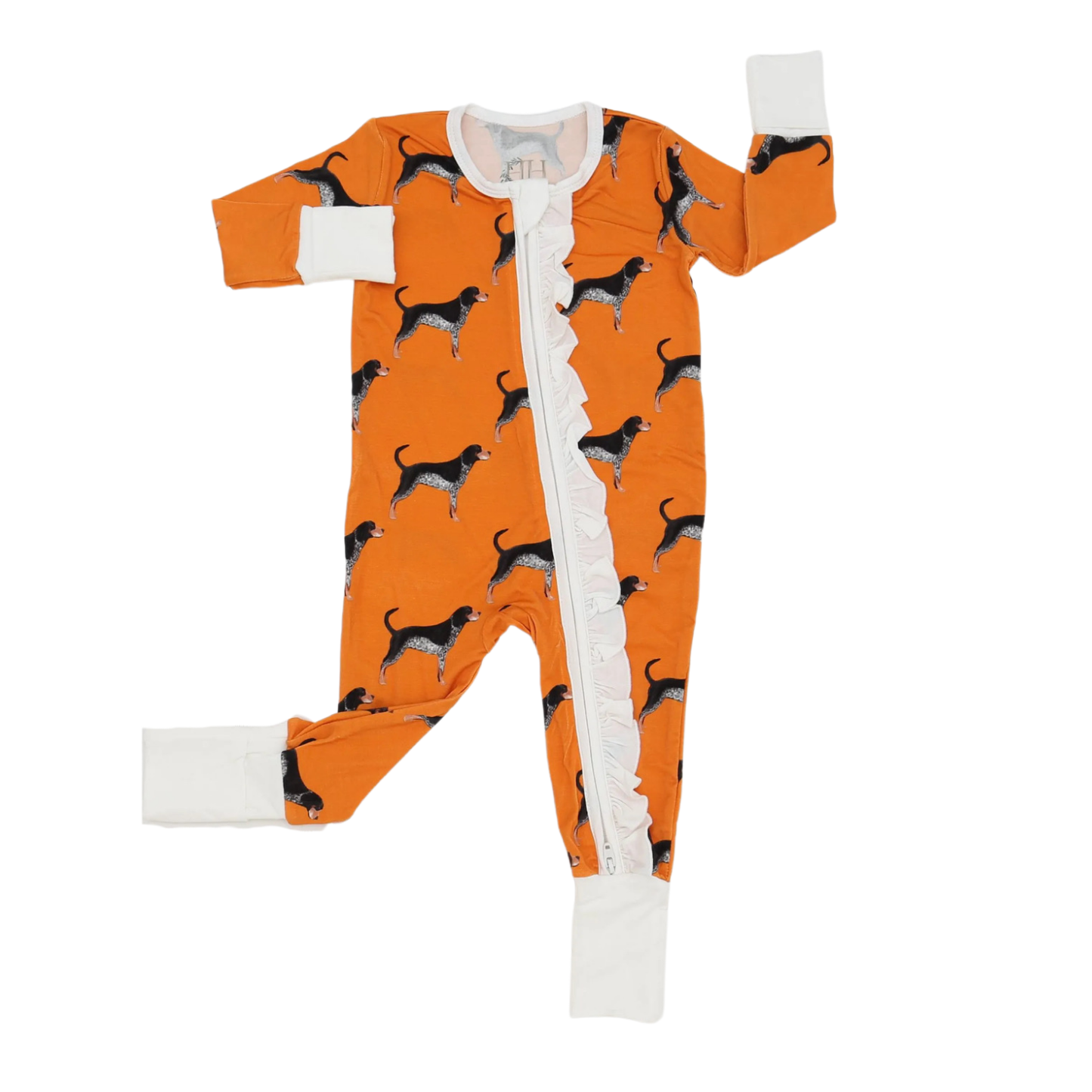 Girls Coonhound Double Zipper Romper