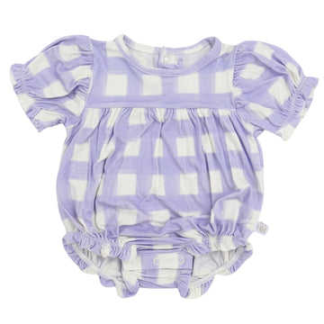 Girls Purple Check Bamboo Bubble