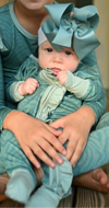 Girls Ruffle Teal Zebra Loungewear Set