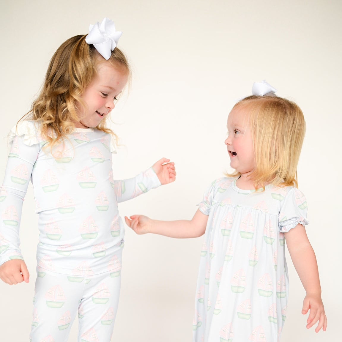 Girls Sailboat Ruffle Loungewear Set