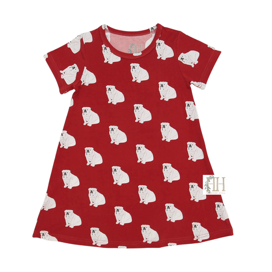 Red Bulldog Bamboo Dress