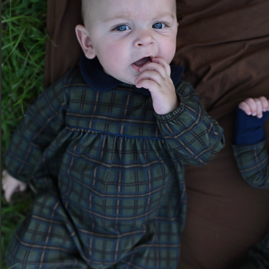 Boys Cabin Cozy Long Sleeve Collared Romper