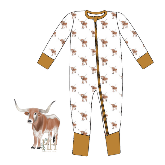 Longhorn Double Zipper Romper