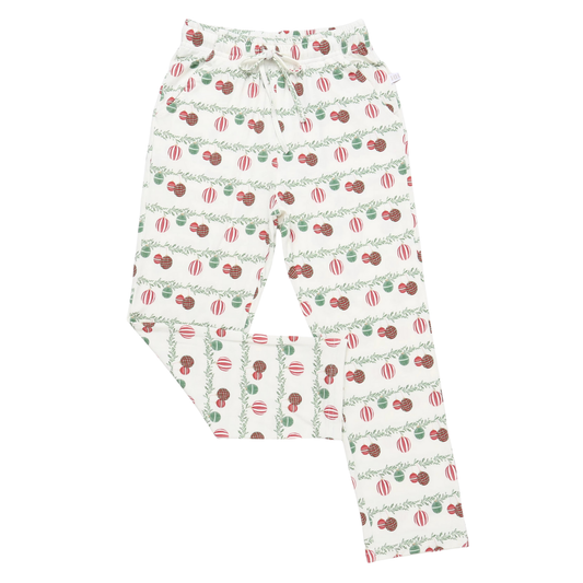 Boys Red and Green Ornaments Loungewear Pants
