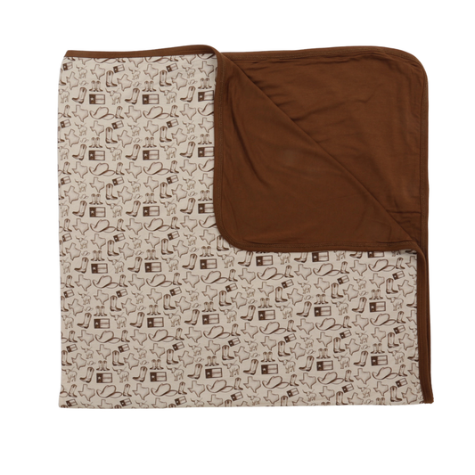 Brown Wild West Stroller Blanket