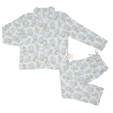 Womens Garden Party Button Down Loungewear Set