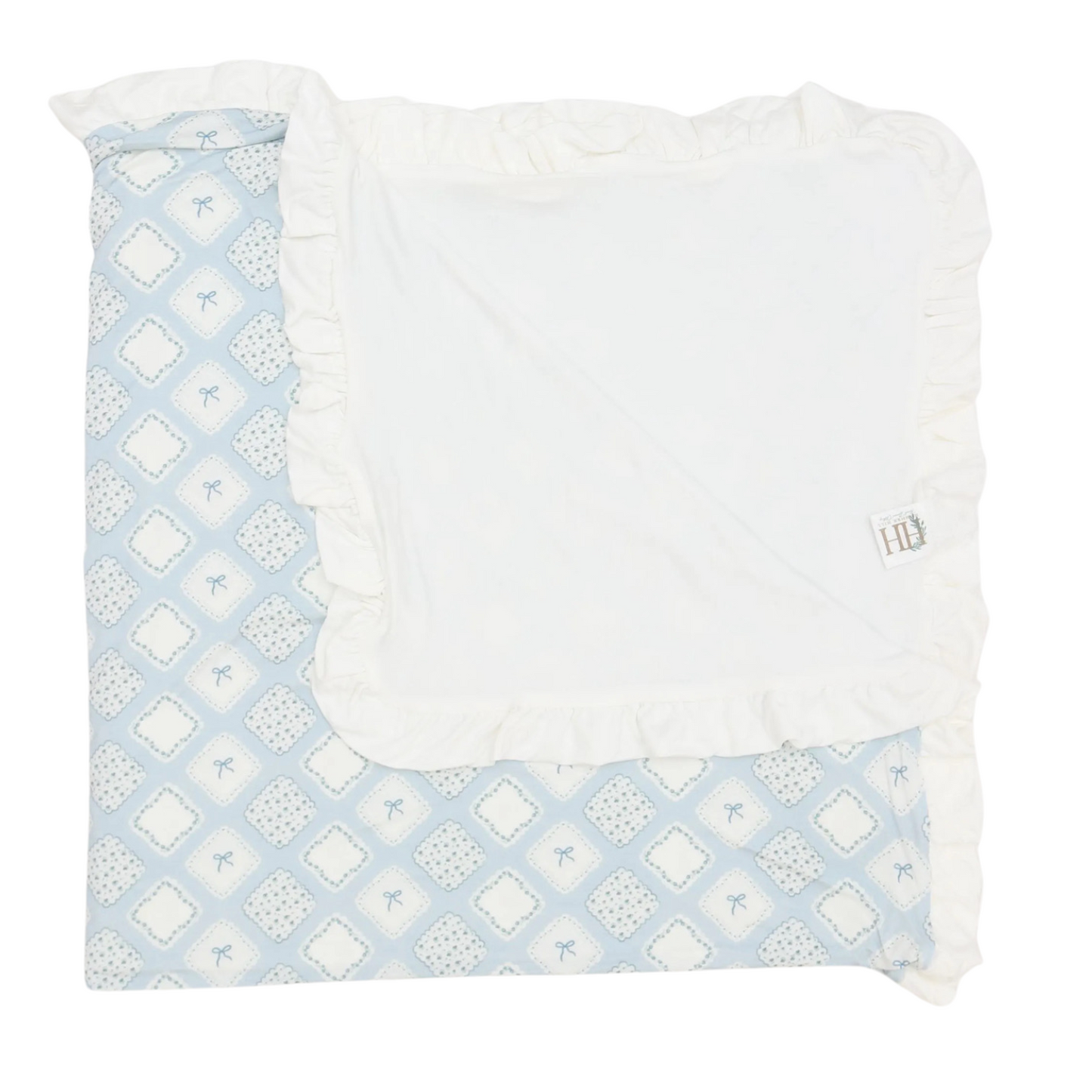 Girls Quilted Bow Patch Stroller Blanket