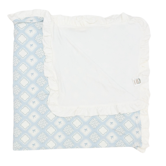 Girls Quilted Bow Patch Stroller Blanket