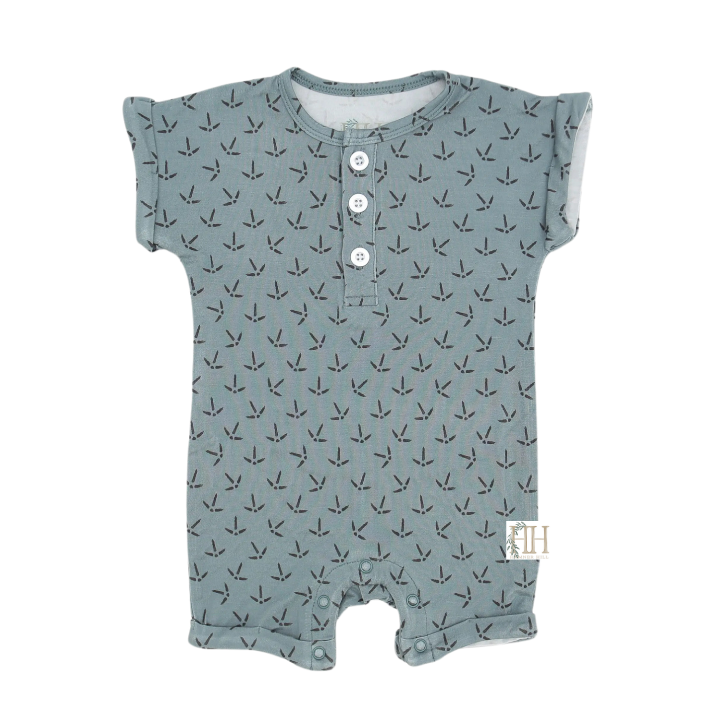 Turkey Tracks Button Romper