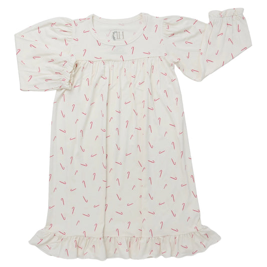 Girls Candy Cane Lane Long Sleeve Nightgown
