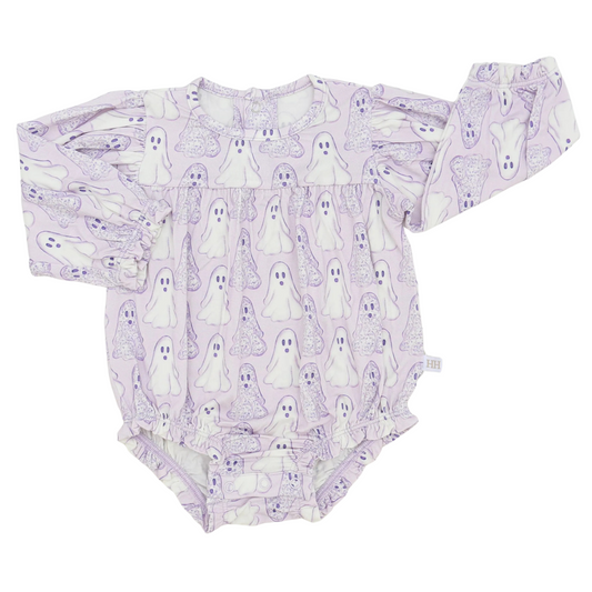 Girls Purple Floral Ghosts Bamboo Bubble