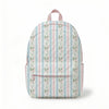 Blue Floral Stripe Quilted Backpack