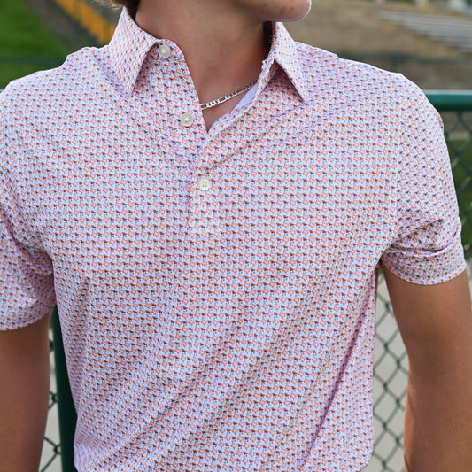 Boys Orange Wild West Performance Polo